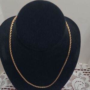 Elegant Gold Plated Rope Chain Necklace